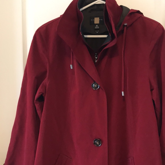 Gallery Red Trench Style Coat - Picture 2 of 5
